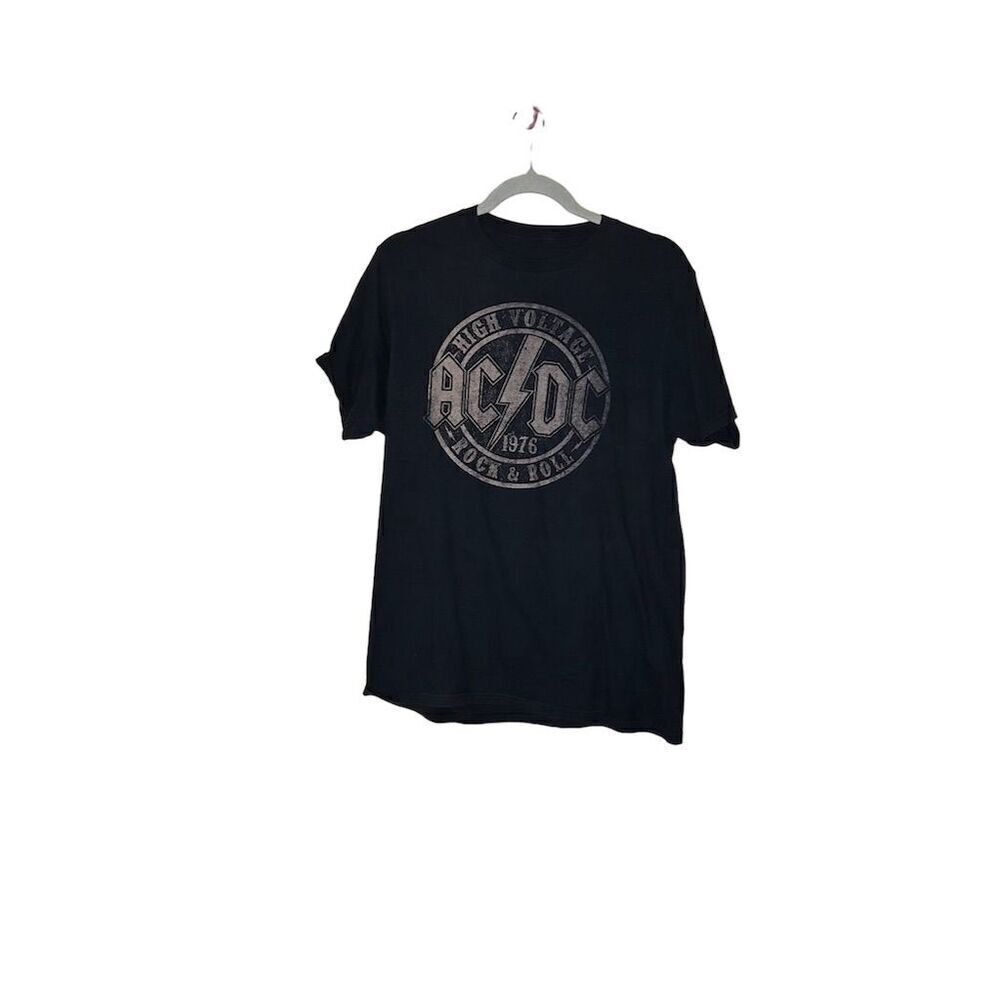 AC/DC High Voltage 1976 Men's Black Rock & Roll T-Shirt Size M